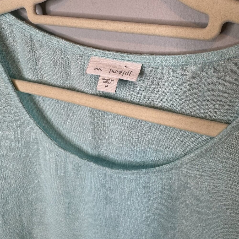 Purejill Medium Linen Top Blue Lagenlook Lightweight Breathable Women’s M Tunic - Picture 3 of 4